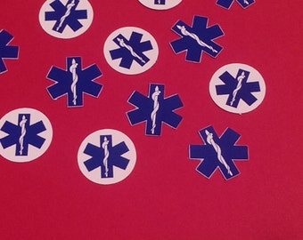 Blue and White EMS confetti,EMT, Medical decorations, Ambulance, 100 pieces
