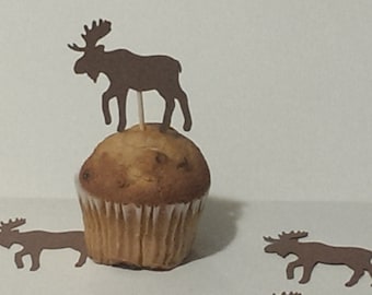 12 Moose Party Picks - Cupcake Topper - Toothpicks - Food Picks Die Cut Punch Cardstock Spiderman