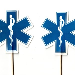 EMT Cupcake Toppers , First Responder, Paramedic, Medical Cupcake Topper, Double Sided 12 Toppers
