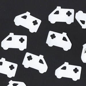 Ambulanza bianco EMS confetti, EMT, medico decorazioni, ambulanza, 100 pezzi