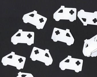 Ambulance White EMS confetti,EMT, Medical decorations, Ambulance, 100 pieces