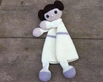 Amigurumi Princess Leia Security Blanket First Toy Baby Gift For Newborn Star Wars Crochet Soft Toy Amigurumi Pattern Digital PDF P006