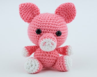 Patron au crochet Petit cochon Amigurumi cadeau pour enfant Petit cochon Porcelet Patron PDF Cochon pour enfant Peluche pour enfant Patron de couture fait main P040