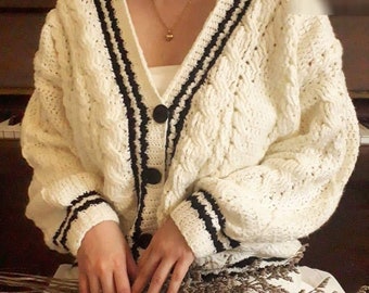 Model Folklore Cardigan - Choose Color - Cardigan, Sweater, Crochet Cardigan