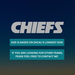 Chiefs vinyl decal/NFL football car decal/waterproof vinyl sticker, Truck decal, laptop sticker, bottle or tumbler vinyl decal imagem 2