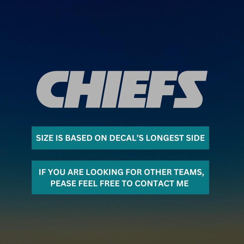 Chiefs vinyl decal/NFL football car decal/waterproof vinyl sticker, Truck decal, laptop sticker, bottle or tumbler vinyl decal imagem 2