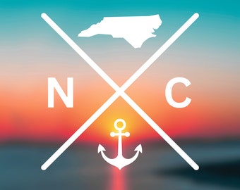 North Carolina vinyl decal, NC State Sticker, Waterproof sticker, car decal, laptop or phone sticker, water bottle or tumbler decal
