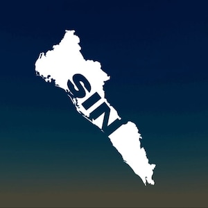 Sinaloa Mexico vinyl decal, Sinaloa map vinyl sticker, waterproof vinyl sticker, car decal, laptop sticker, bottle or tumbler vinyl decal