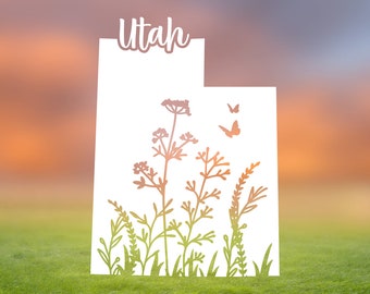 Calcomanía de Utah, calcomanía de vinilo del estado de Utah, calcomanía impermeable, calcomanía para auto, calcomanía de vinilo para computadora portátil o teléfono, calcomanía para botella de agua o vaso