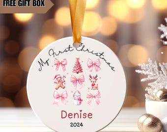 Baby's First Christmas ornament, Personalized baby's name Christmas ornament, baby first Christmas ornament, personalized kid ornament,