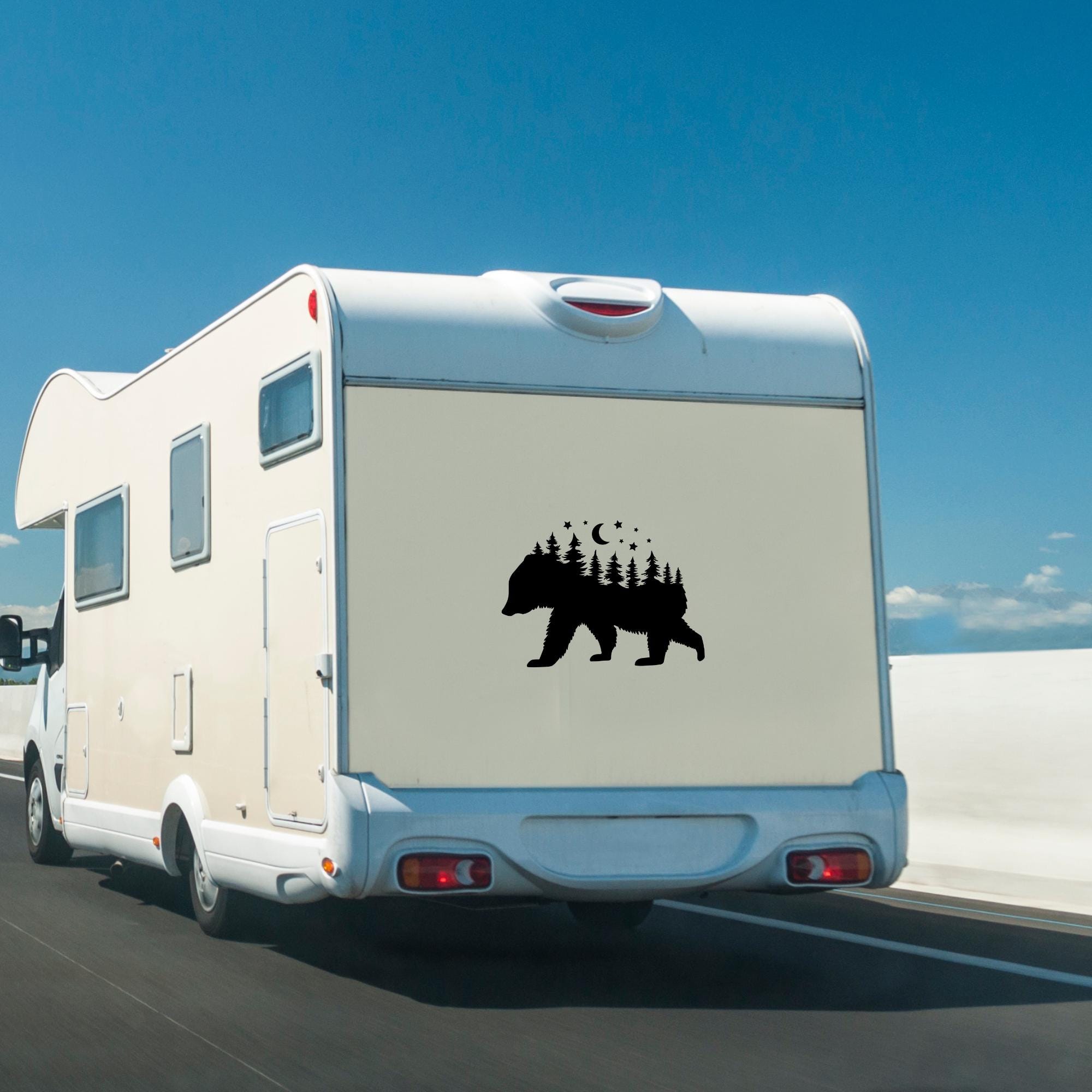 Bear Decal for RV Camper, Waterproof RV Decal, Mountains Camper Large ...