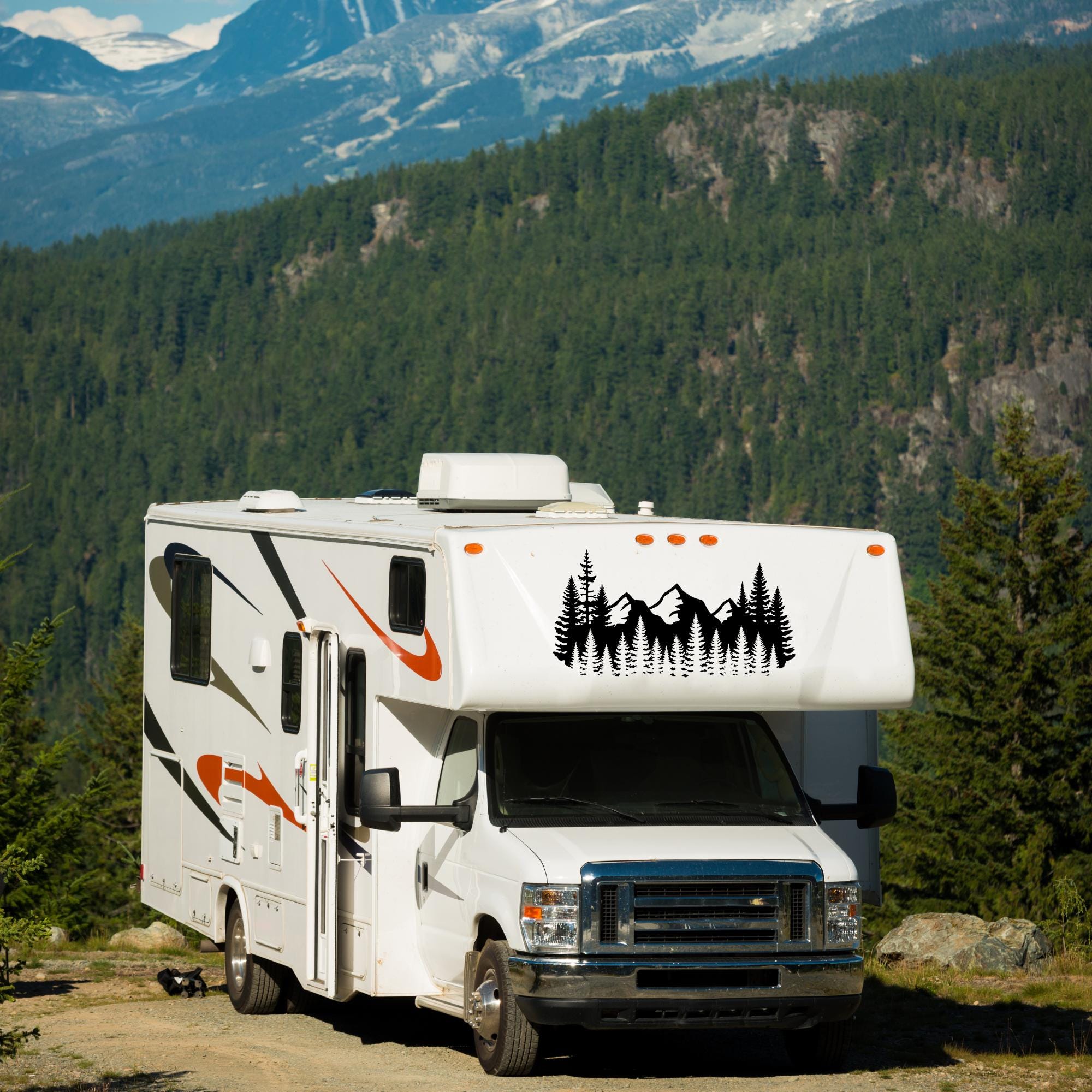 Mountains Decal for RV Camper, Waterproof RV Decal, Mountains Camping ...