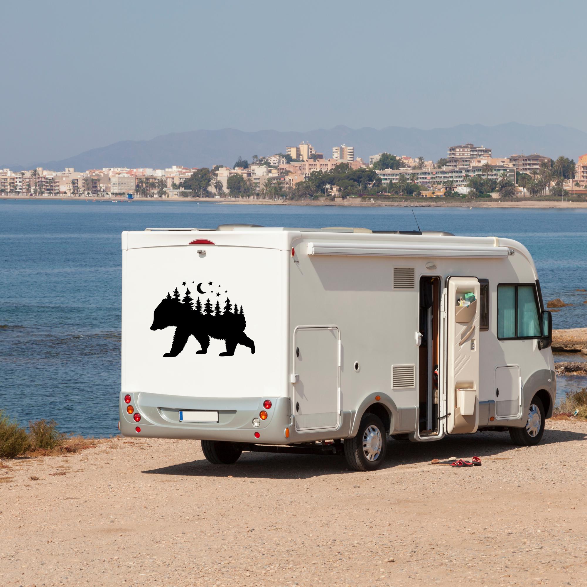 Bear Decal for RV Camper, Waterproof RV Decal, Mountains Camper Large ...