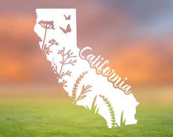 Calcomanía de California, calcomanía de vinilo del estado de CA, calcomanía impermeable, calcomanía para auto, calcomanía de vinilo para computadora portátil o teléfono, calcomanía para botella de agua o vaso