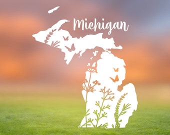 Michigan decal, MI State vinyl Sticker, Waterproof sticker, car decal, laptop or phone vinyl sticker, water bottle or tumbler decal