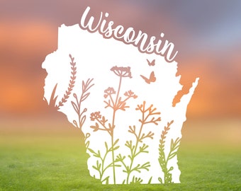 Wisconsin decal, WI State vinyl Sticker, Waterproof sticker, car decal, laptop or phone vinyl sticker, water bottle or tumbler decal