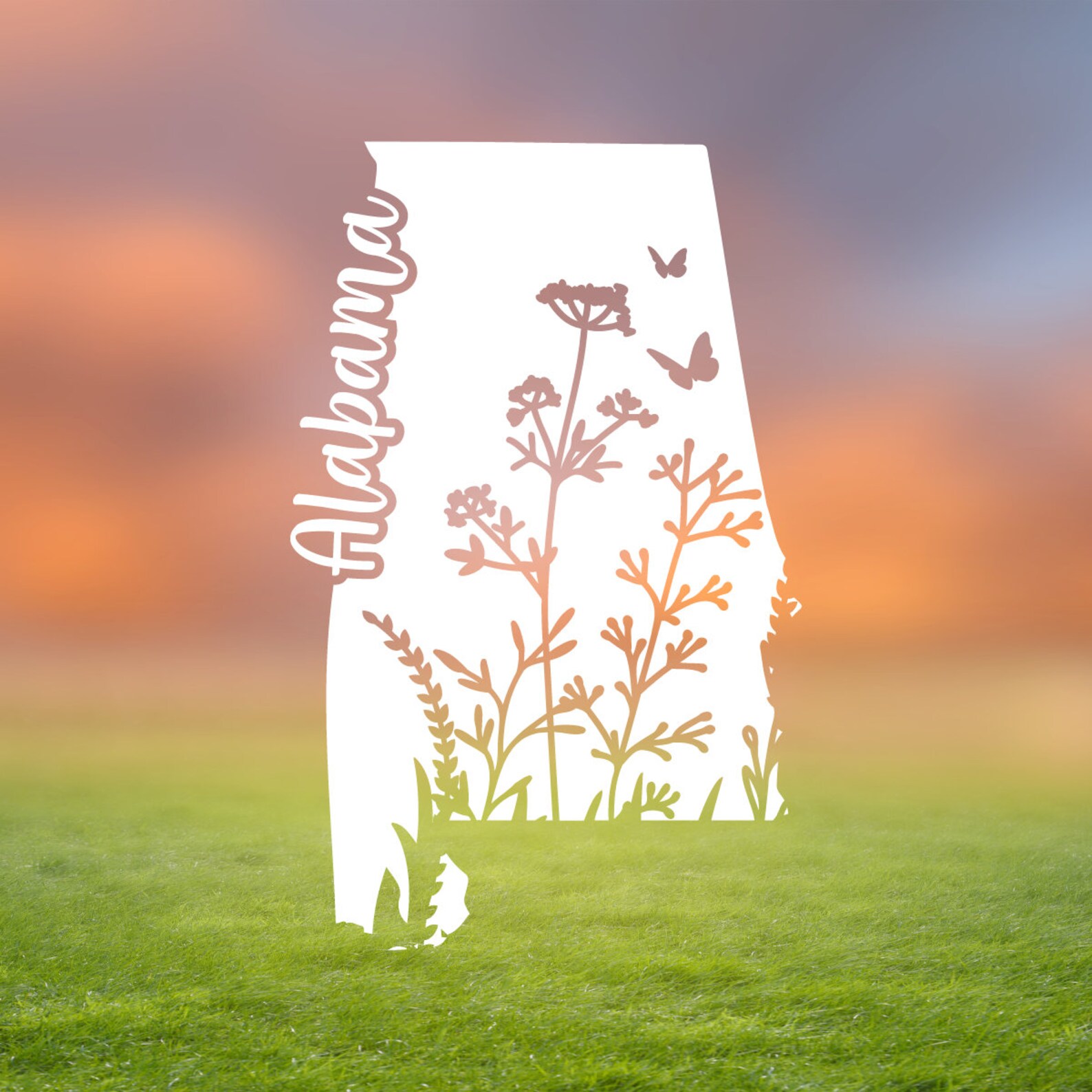 Alabama Decal, AL State Vinyl Sticker, Waterproof Sticker, Car Decal ...