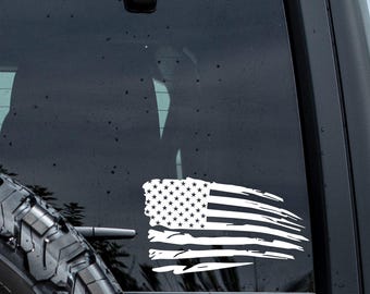 Distressed American flag decal, USA flag decal, waterproof vinyl sticker, car decal, laptop sticker, bottle or tumbler vinyl decal