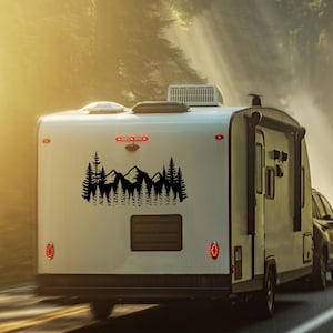 Mountains Decal for RV Camper, Waterproof RV Decal, Mountains Camping ...