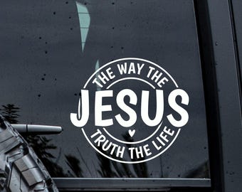 Jesus Vinyl Decal: Christian Car, Laptop, Water Bottle Sticker
