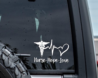Nurse Hope Love decal, Nurse decal, waterproof vinyl sticker, car decal, laptop sticker, bottle or tumbler vinyl decal
