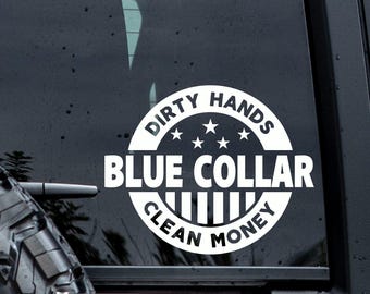 Blue Collar Vinyl Decal: Construction Worker, Welder Gift