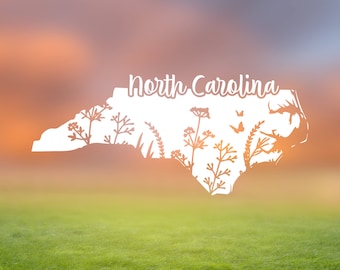 North Carolina decal, NC State vinyl Sticker, Waterproof sticker, car decal, laptop or phone vinyl sticker, water bottle or tumbler decal