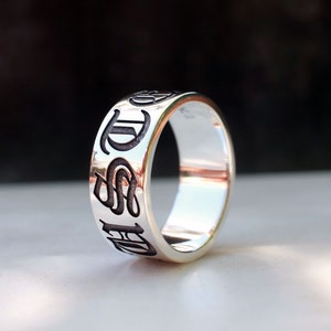 Old English Name Ring, Customisable Silver Ring, Personalised Jewellery, Gothic Font