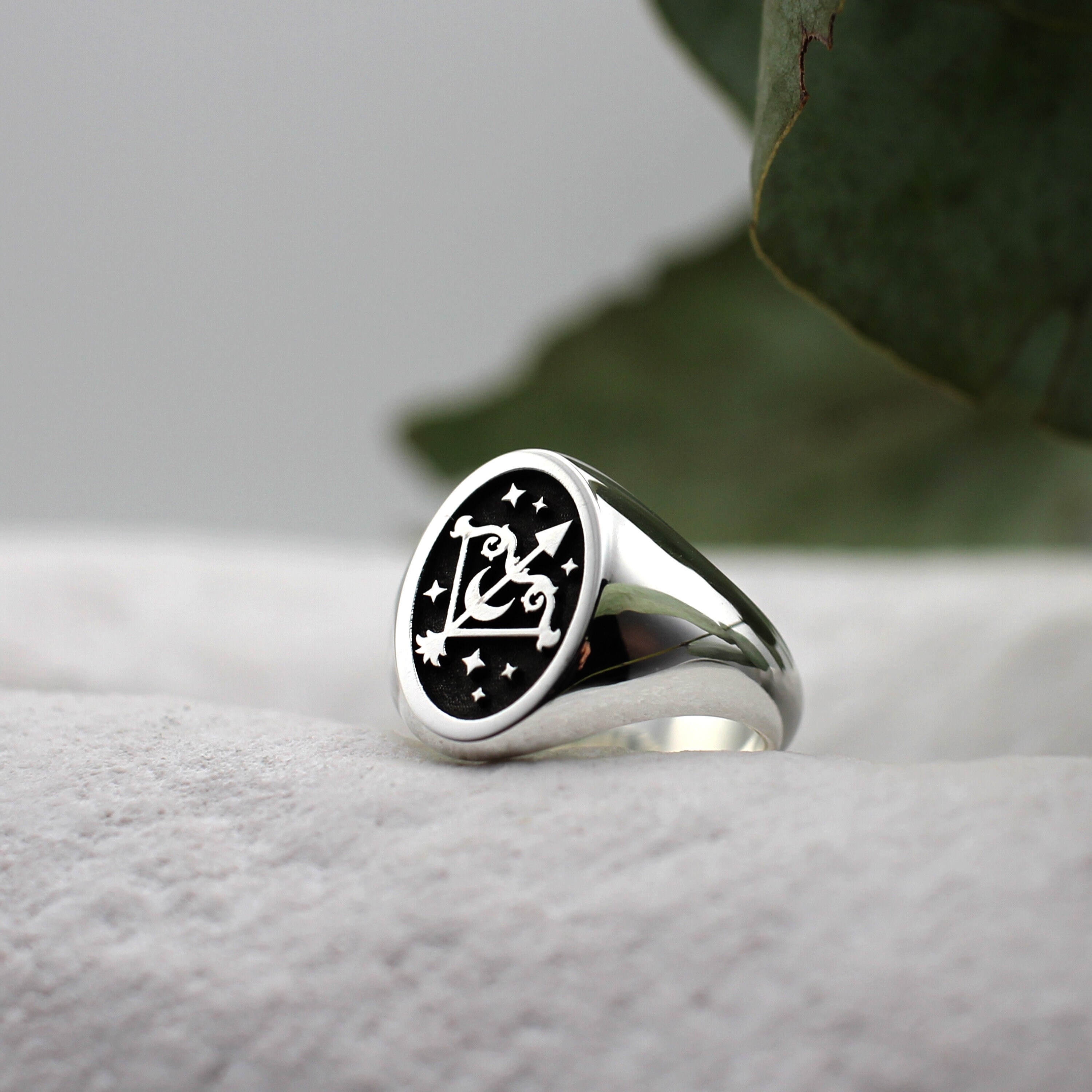 Star Sign Rings Sagittarius Bow and Arrow Signet, Star Sign Ring, Minimalist Zodiac ...