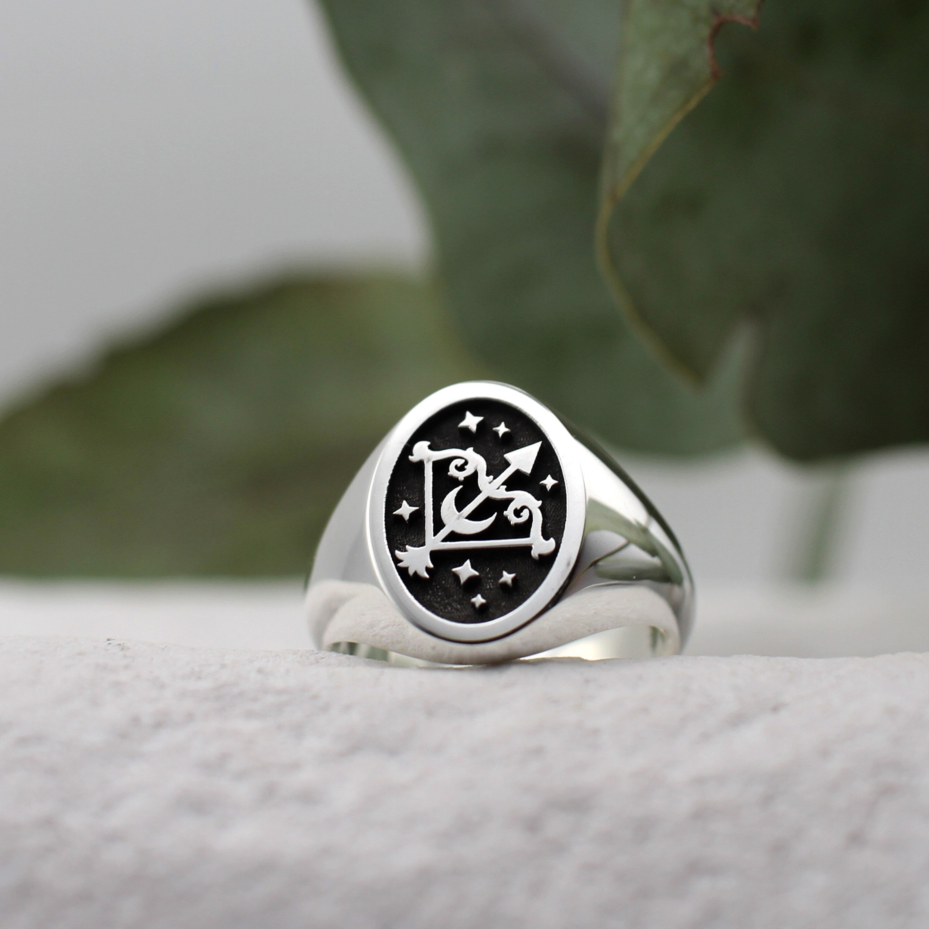 Star Sign Rings Sagittarius Bow and Arrow Signet, Star Sign Ring, Minimalist Zodiac ...