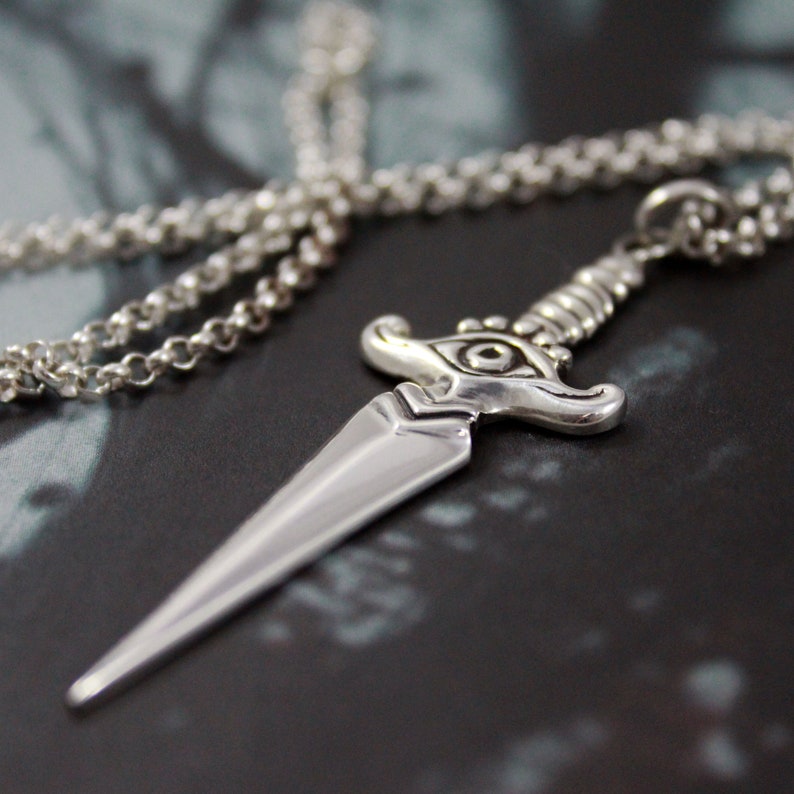 Bloodshed Dagger Pendant / Silver Dagger Necklace Etsy
