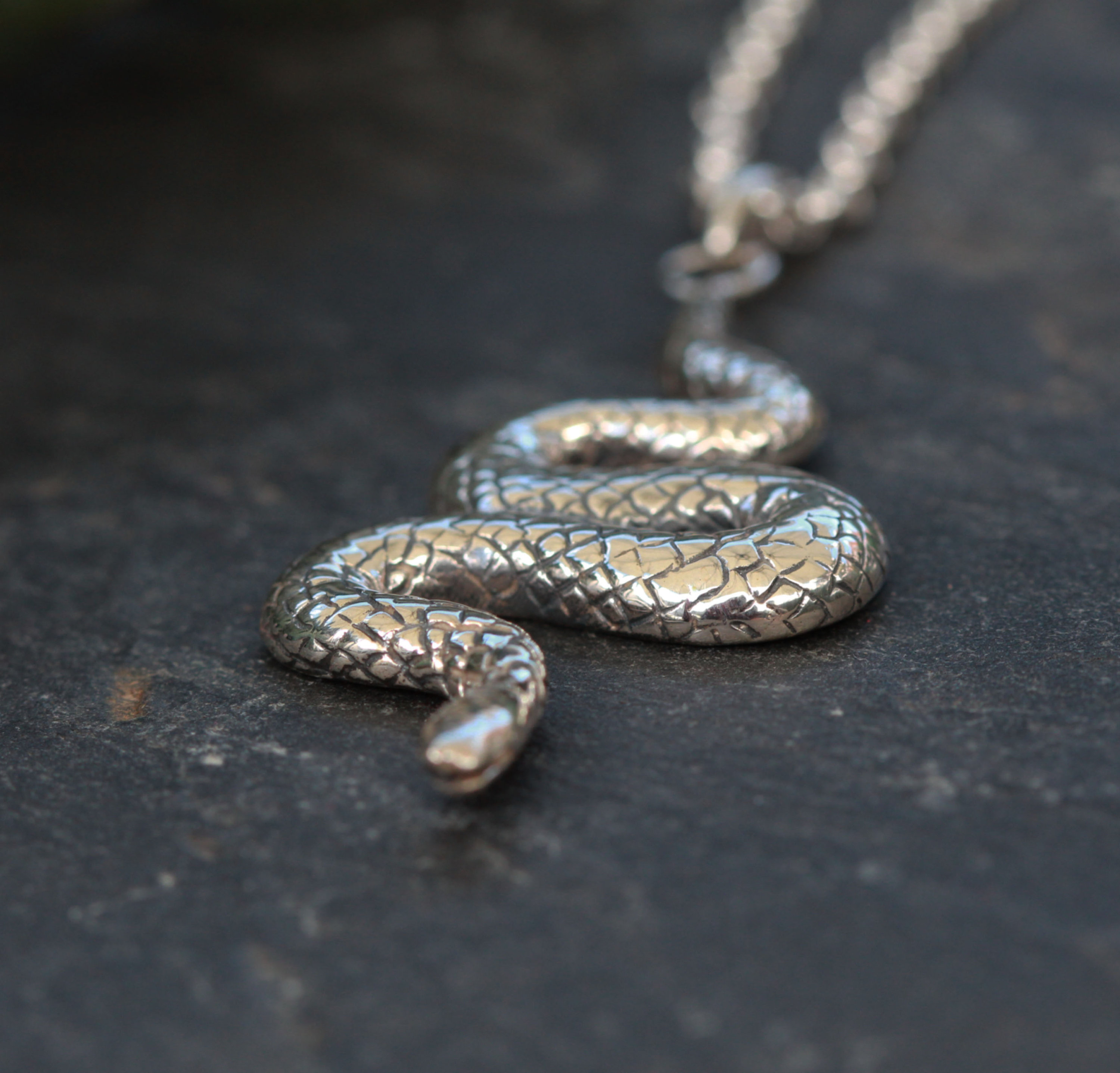 ORIGINAL SIN Snake Pendant Silver Necklace | Etsy