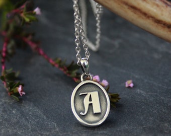 Gothic Initial Pendant - Silver, Initial Jewellery