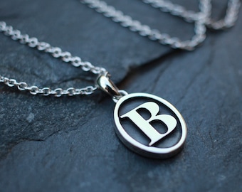 Initial Pendant, Silver pendant, letter pendant