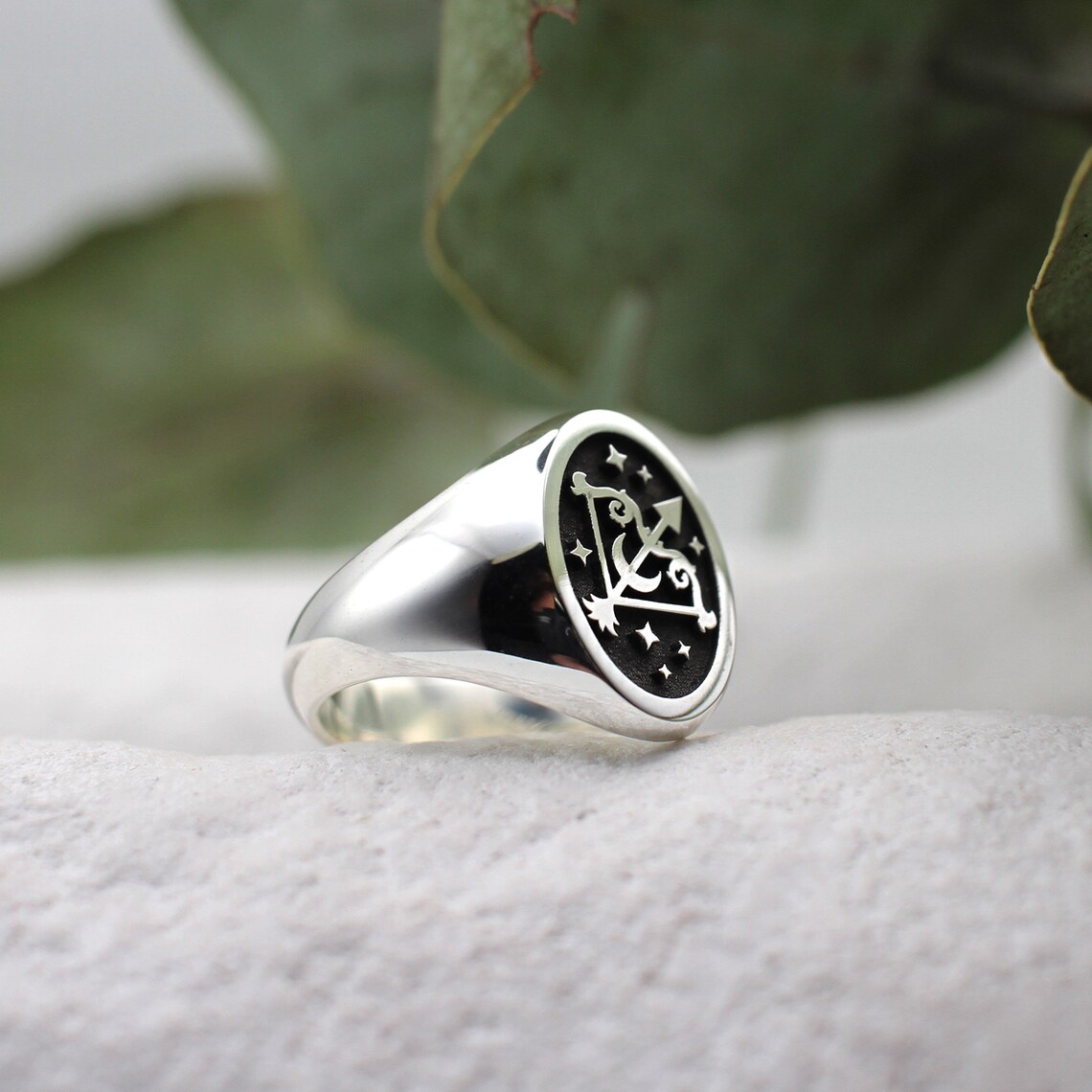 Star Sign Rings Sagittarius Bow and Arrow Signet, Star Sign Ring, Minimalist Zodiac ...