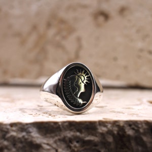 Virgo Signet Ring, Star Sign Ring, Minimalist Zodiac Jewellery, Oval Signet Ring image 3