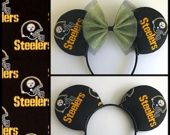 NFL Pittsburgh Steelers Mouse Ears (**4 Fabric Choices Available)