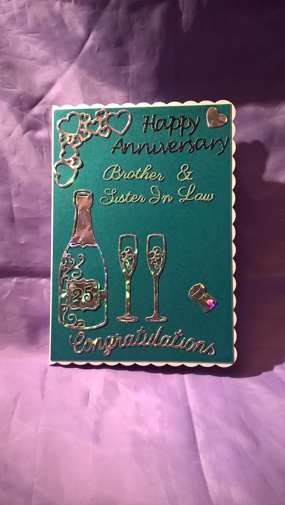 25th wedding anniversary card for Brother and Sister in