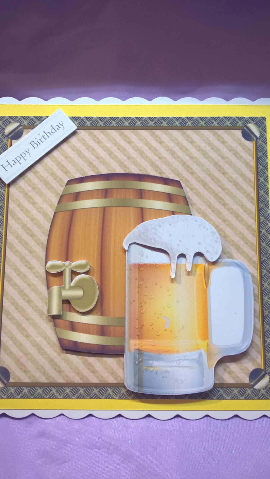 Beer keg 3d birthday card withhappy birthday Etsy