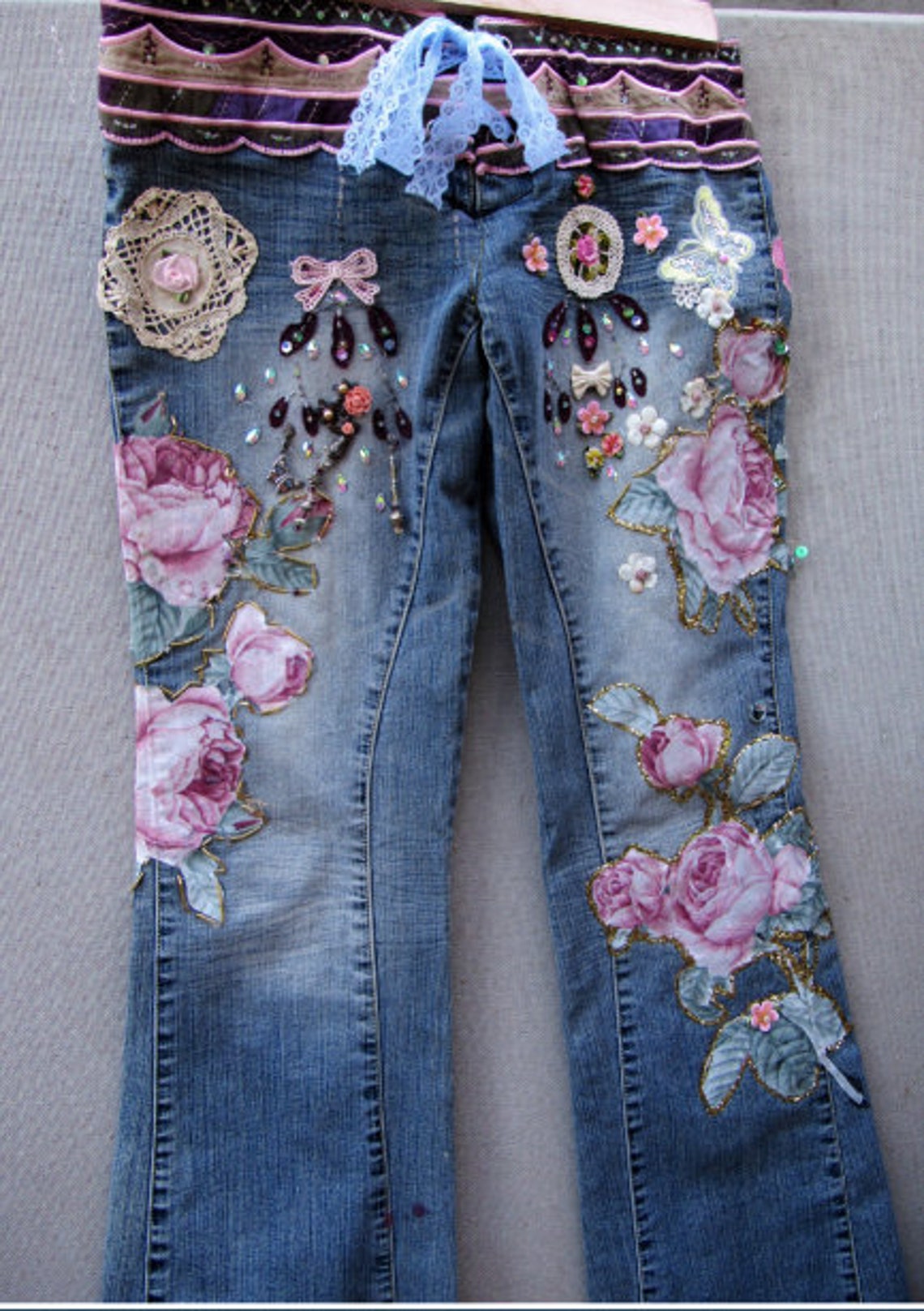 Blue Jeans Dollhouse Brand Embellished Decorative Woman's Etsy