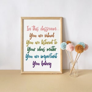 Classroom Teacher Quote Art Print: You Belong Here (digitale download)