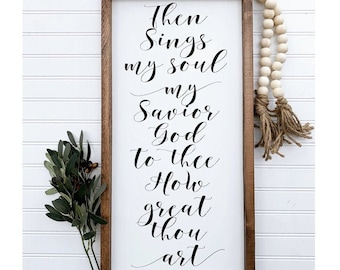 How Great Thou Art Wood Sign, Farmhouse Hymn Lyrics, Faith Decor