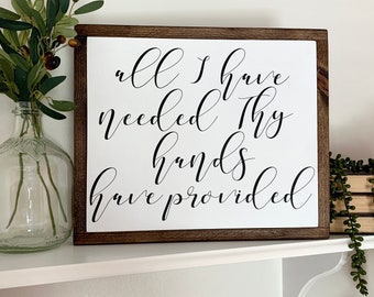 Hand Painted Wood Framed Christian Lyrics Sign