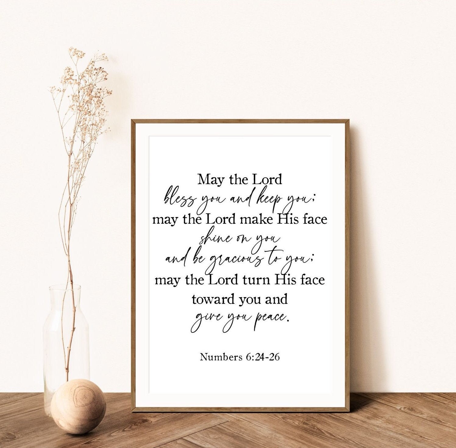 Numbers 6:24-26 Scripture Print, Christian Blessing (digital Download ...