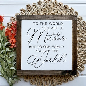 Handmade Mother Wood Sign: Espresso Frame, Painted Lettering image 1