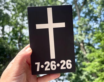 Personalized Baptism Cross Mini Sign