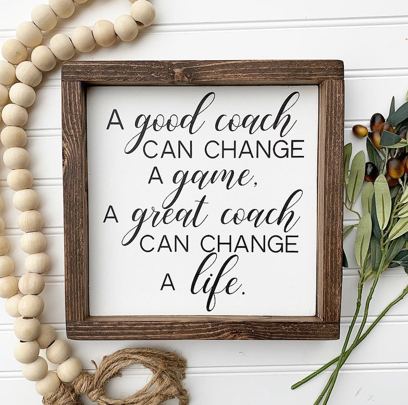 Coach Gift, Inspirational Wood Sign, Espresso Frame image 1