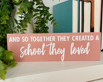 Hand-Painted Wooden School Sign: Teacher Appreciation Gift, Classroom Decor
