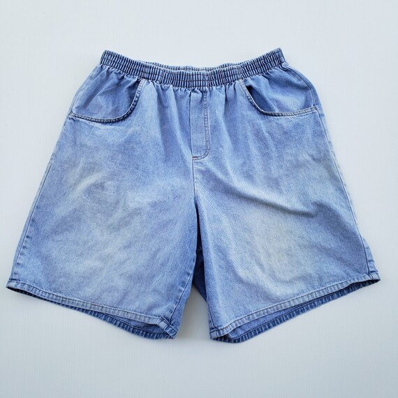 Vintage 90s Denim Shorts Cabin Creek Elastic Waist Etsy