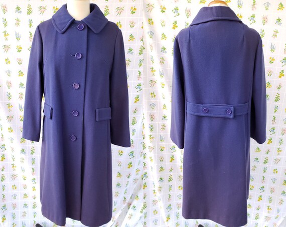 Vintage 70s Peacoat - Navy Blue - Full Length Butt